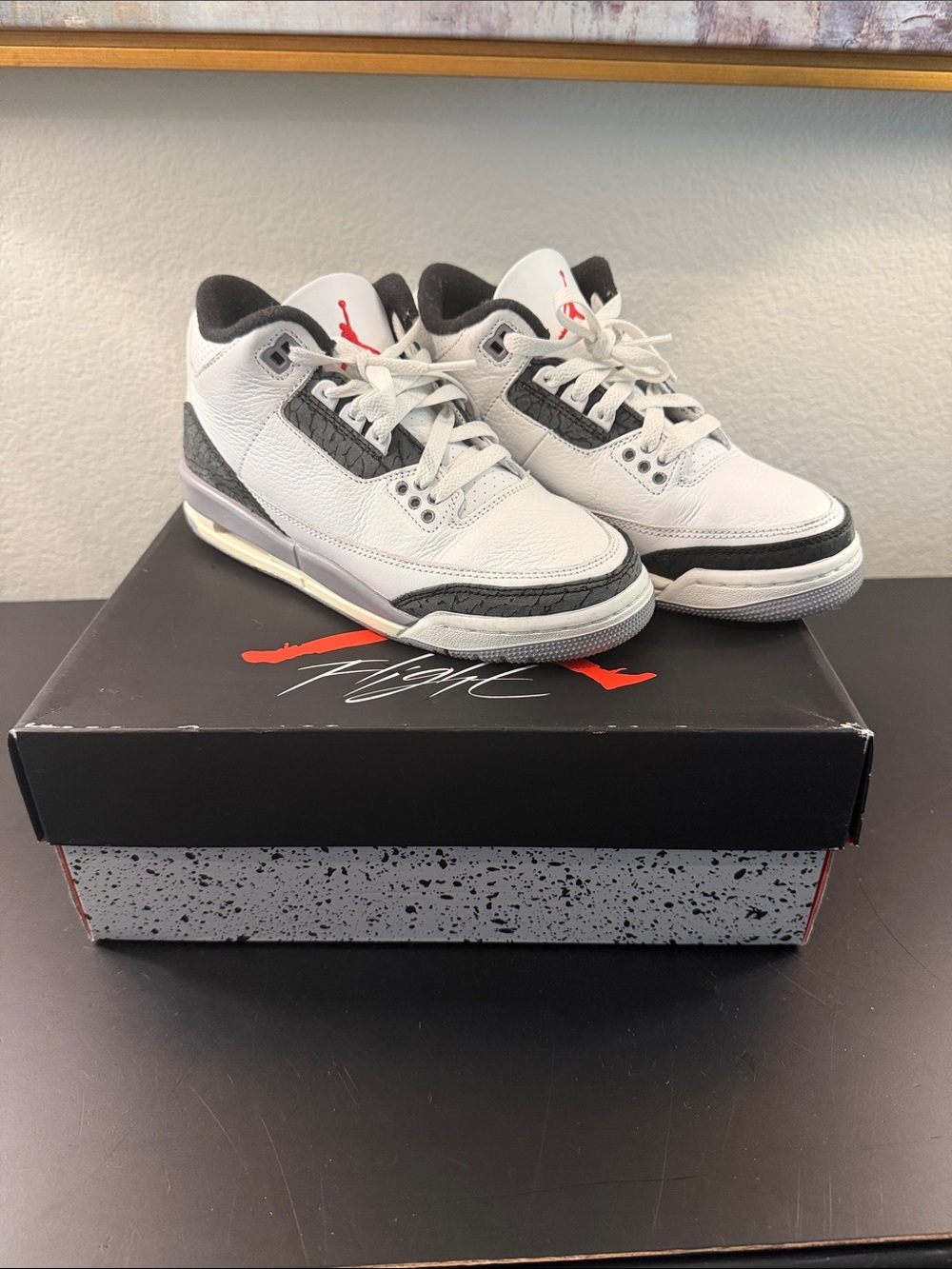 Jordan Kids Sneakers in White, Black & Red